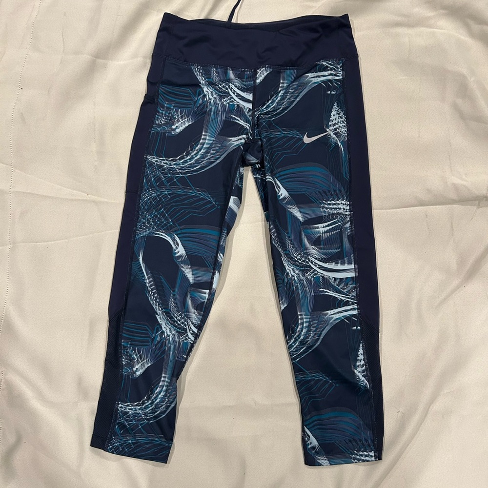 Women's Navy Patterned Swim Leggings